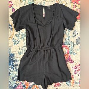 J. Crew Black Scalloped Romper